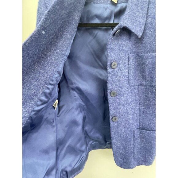 JONES NEW YORK Blazer Jacket 100% Wool Button Up  Blue Size 8 - Picture 14 of 16